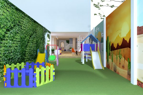 Thiết kế thi công nội thất trung Tâm Ngoại Ngữ Happy Kids