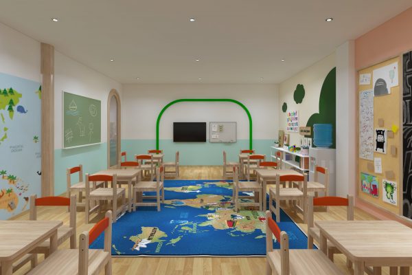 Thiết kế thi công nội thất trung Tâm Ngoại Ngữ Happy Kids