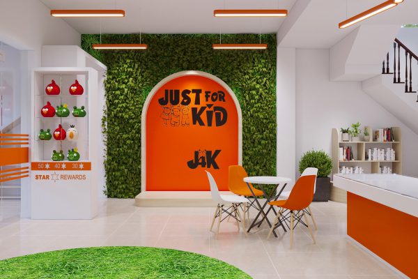 Thiết kế thi công nội thất trung Tâm Ngoại Ngữ Just For Kid